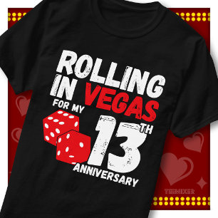 Rolling In Vegas 13. Hochzeitstag Lustiges Paar T-Shirt