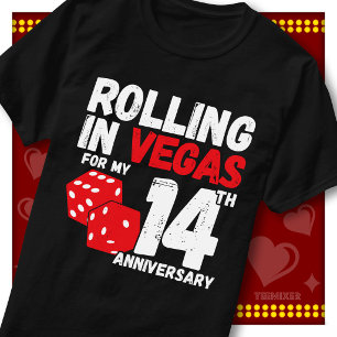 Rolling In Vegas 14. Hochzeitstag Lustiges Paar T-Shirt
