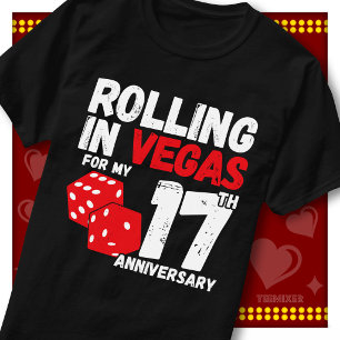 Rolling In Vegas 17. Jubiläum Lustiges Paar T-Shirt
