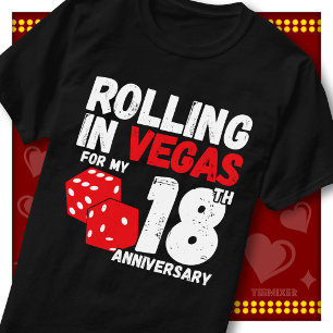 Rolling In Vegas 18. Hochzeitstag Lustiges Paar T-Shirt