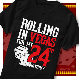 Rolling in Vegas 24. Geburtstags-Würfelparty-Crew T-Shirt