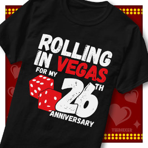 Rolling In Vegas 26. Hochzeitstag Lustiges Paar T-Shirt