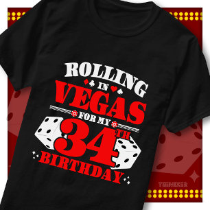 Rolling In Vegas 34. Geburtstags-Casino-Würfel-Par T-Shirt