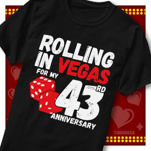 Rolling In Vegas 43. Hochzeitstag Lustiges Paar T-Shirt