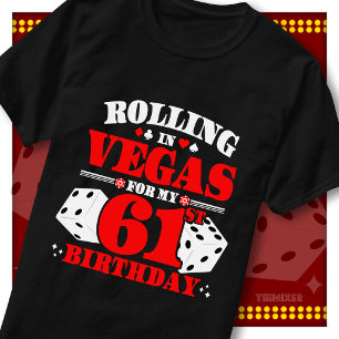 Rolling In Vegas 61. Geburtstags-Casino-Würfel-Par T-Shirt