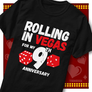 Rolling In Vegas 9. Hochzeitstag Lustiges Paar T-Shirt
