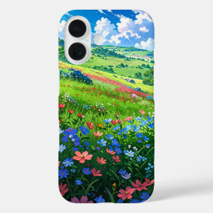 Rolling Spring Hills - Anime Landschaft iPhone 16 Hülle