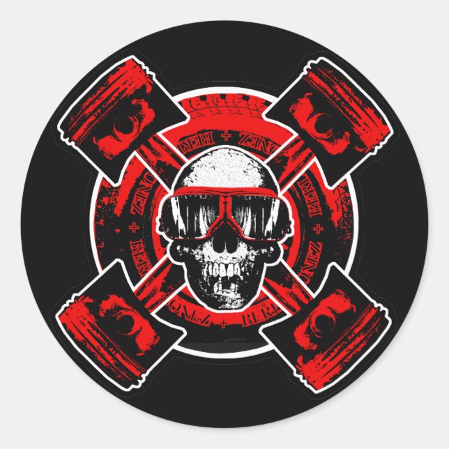 RollingBonez - Nitro-Pilot Runder Aufkleber (Vorderseite)