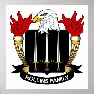 Rollins Familienwappen Poster