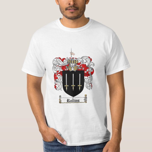 Rollins Familienwappen - Rollins Wappen T-Shirt (Vorderseite)