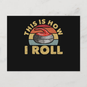 Rollkurbelspieler Fan Wintersportort Postkarte