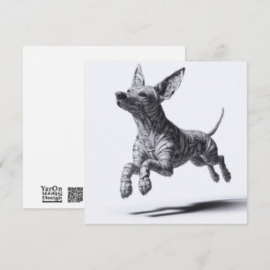 Rollmagazin Paper Xoloitzcuintli Grußkarte Mitteilungskarte