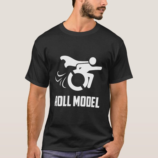 Rollmodell Behinderte Rollstuhl T-Shirt (Vorderseite)