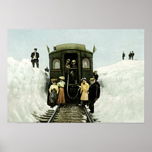 Rollpass, Colorado Zug im tiefen Schnee Poster