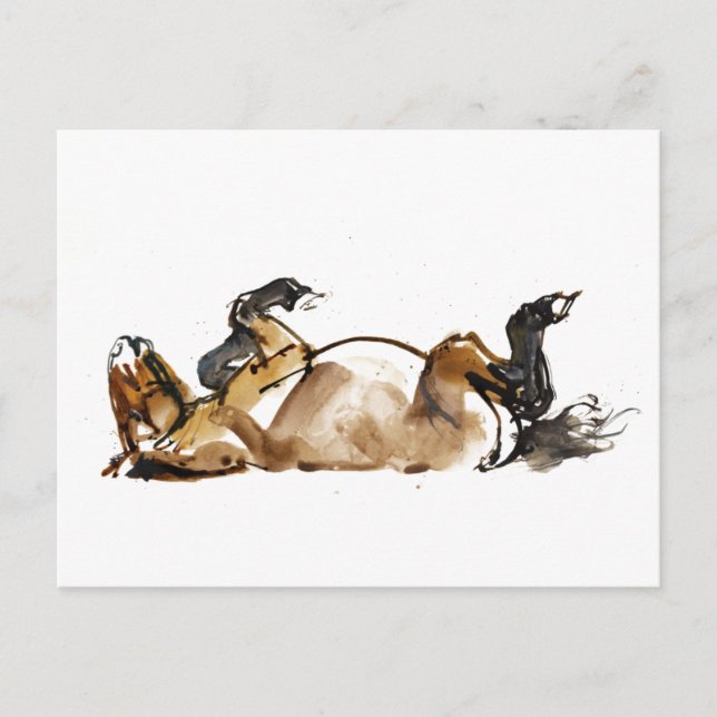 Rollpferd Postkarte (Vorderseite)