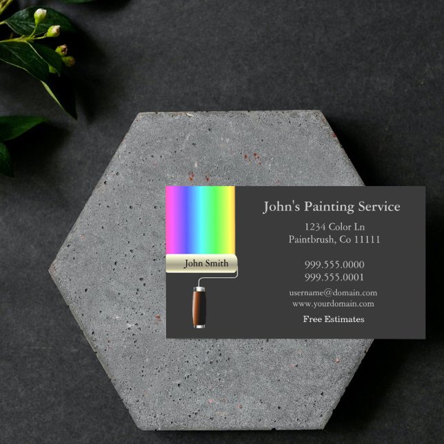 Rollpinsel Grau Visitenkarte (Gray Rolling Painters Business Card)