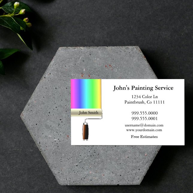Rollpinsel - weiße Visitenkarte (White Rolling Painters Business Card)