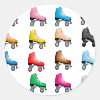 Rollrollen Skate Farbige Muster Retrorollen Runder Aufkleber
