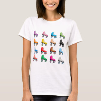 Rollrollen Skate Farbige Muster Retrorollen T-Shirt