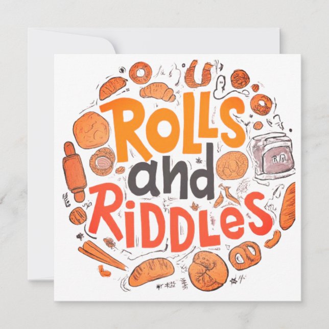 "Rolls and Riddles" Einladung (Vorderseite)