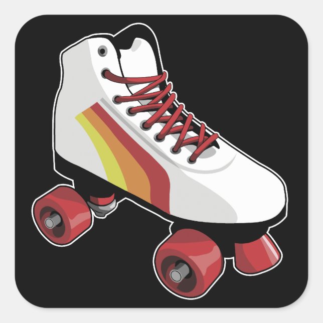 Rollschuh-Aufkleber Quadratischer Aufkleber (Vorderseite)