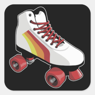 Rollschuh-Aufkleber Quadratischer Aufkleber