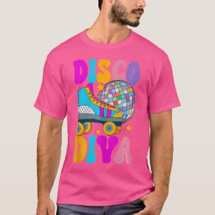 Rollschuh Disco Diva Skate Girl 70er T-Shirt