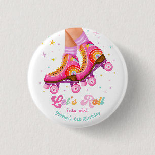 Rollschuh Fahren Wir Rollschuhfahren Mädchen Gebur Button