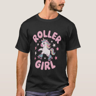 Rollschuh fahrendes Mädchen 70er 80er Rollschuhe 9 T-Shirt
