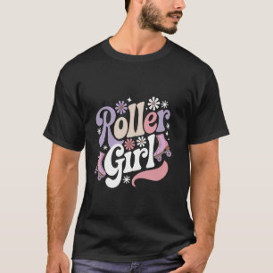 Rollschuh fahrendes Mädchen 70er 80er Rollschuhe 9 T-Shirt