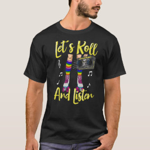 Rollschuh Inline-Skates Roller 70er Party Retro T-Shirt