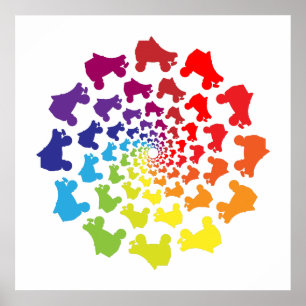 Rollschuh Regenbogen Kreis Poster