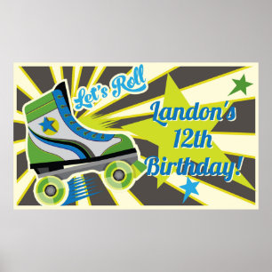 Rollschuh Retro Derby Party Poster