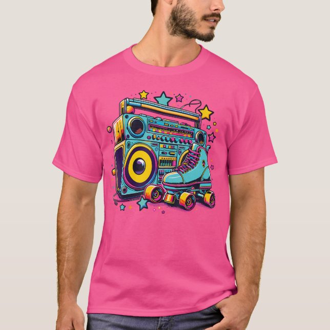 Rollschuhe Lustig 80er Rollschuh Mädchen T-Shirt (Vorderseite)