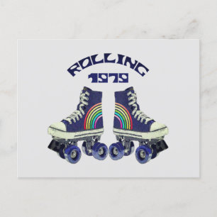 Rollschuhe Retro Vintage 1970er Feiertagspostkarte