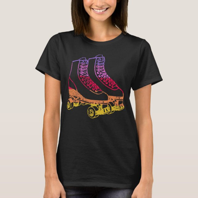 Rollschuhe Vintage Retro Disco 70er T-Shirt (Vorderseite)