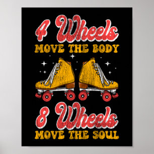 Rollschuhlaufen 4 Räder Bewegen Den Körper 8 Räder Poster
