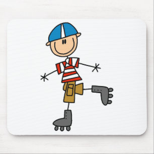 Rollschuhlaufende Stabfigur Mousepad