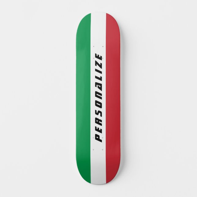 Rollschuhldeck auf der italienischen Flagge Skateboard (Vorderseite)