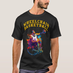 Rollstuhl Basketball Farbenfrohe Paint Para Sport T-Shirt