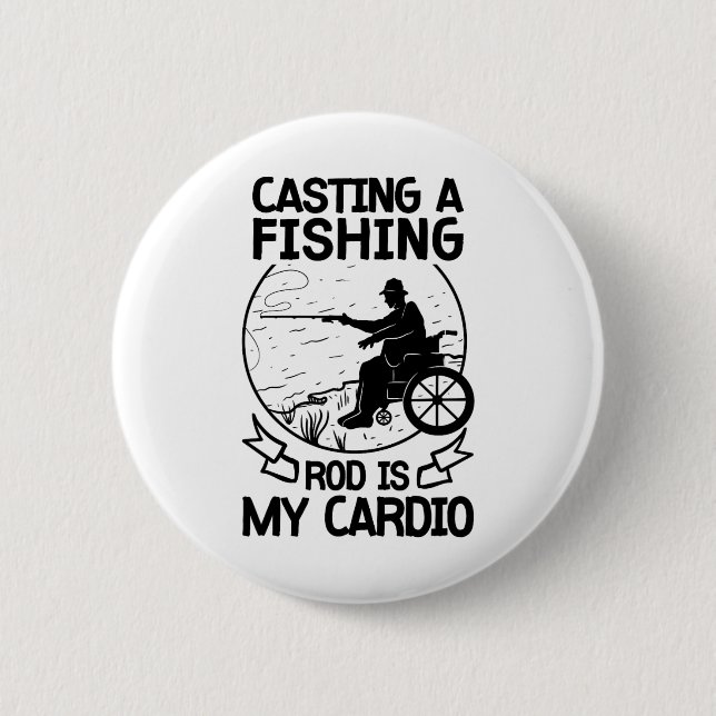 Rollstuhl Fisherman Boating Mit Behinderung Hop Button (Vorderseite)