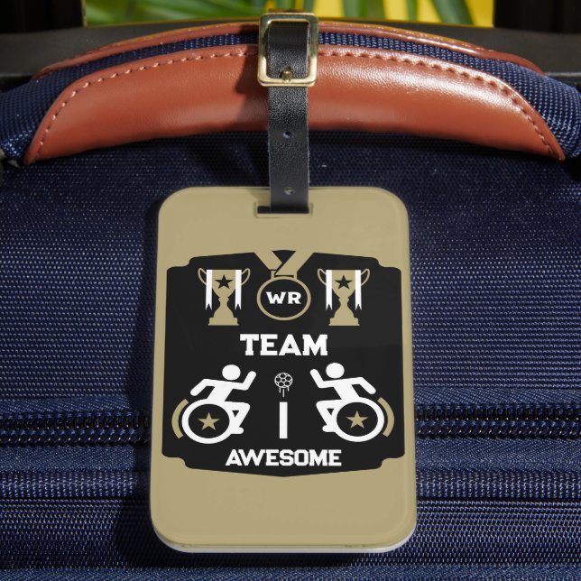 Rollstuhl Murderball Sportswear Gepäckanhänger (Vorderseite Insitu 2)