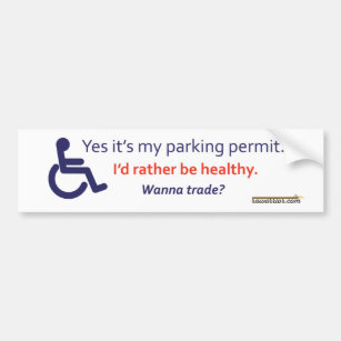 Rollstuhl-Parken mit unsichtbarer Krankheit Autoaufkleber