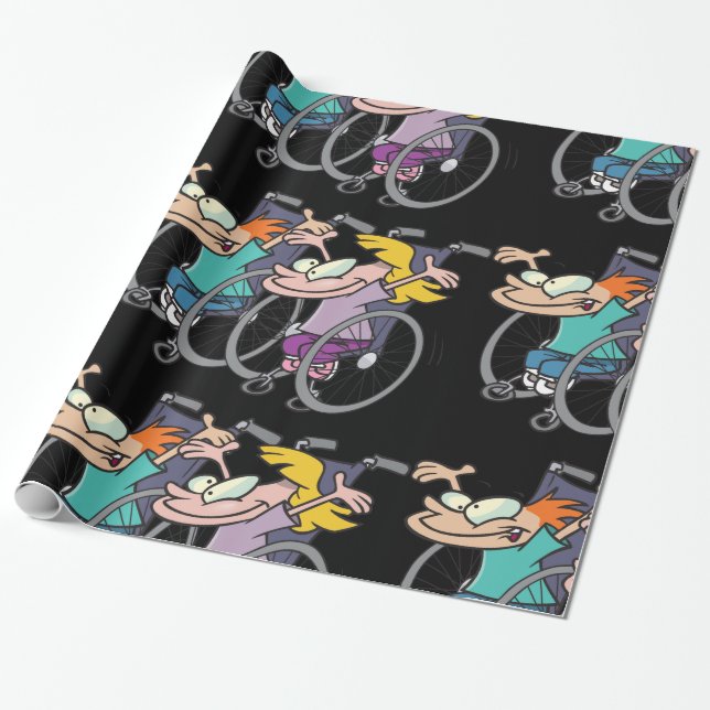 Rollstuhl-Rennen-Packpapier Geschenkpapier (Ungerollt)