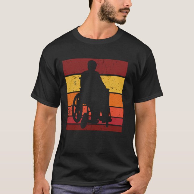 Rollstuhl Retro - Rollstuhlbehinderung T-Shirt (Vorderseite)