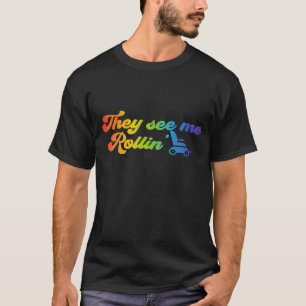 Rollstuhl - sie sehen mich Rolllin Retro T-Shirt