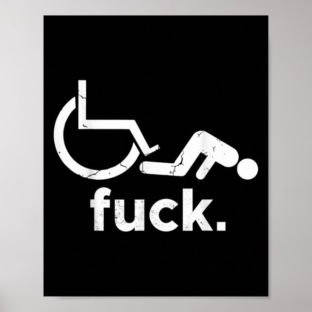 Rollstuhl Spaß Behinderung Funny Meme - Rollchai Poster (Vorne)