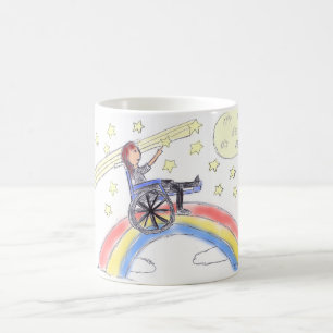 Rollstuhl-Träume - über dem Regenbogen Tasse