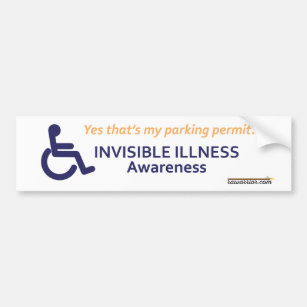 Rollstuhl-unsichtbare Krankheit Autoaufkleber