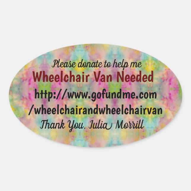 Rollstuhl Van erforderlich Ovaler Aufkleber (Vorderseite)